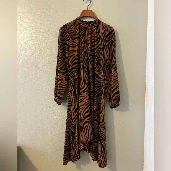 NWT - No. 6 Tiger Stripe Silk Dress - Picture 4 of 9